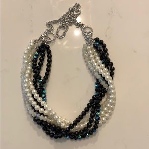 Premier Designs Black & White Mix Master necklace